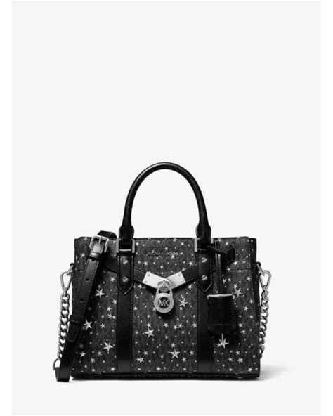 michael kors nouveau hamilton small star-embellished logo satchel|michael kors hamilton satchel large.